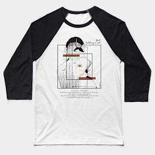 Girl holding a cat version 8 Baseball T-Shirt